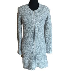 Silvia Novelli Wool Blend Gray Zip Up Cardigan Made In Italy